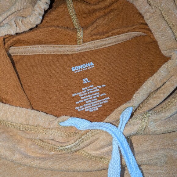 Sonoma by Kohls Men's XL Crewneck Sweater Hoodie Orange - Picture 5 of 8